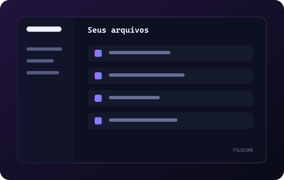 Tela ilustrativa do FileCore